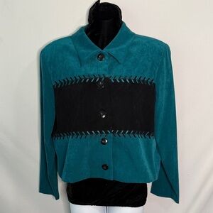 Positive Attitude Vintage Velour Striped Western Jacket Festival Sz P 10
